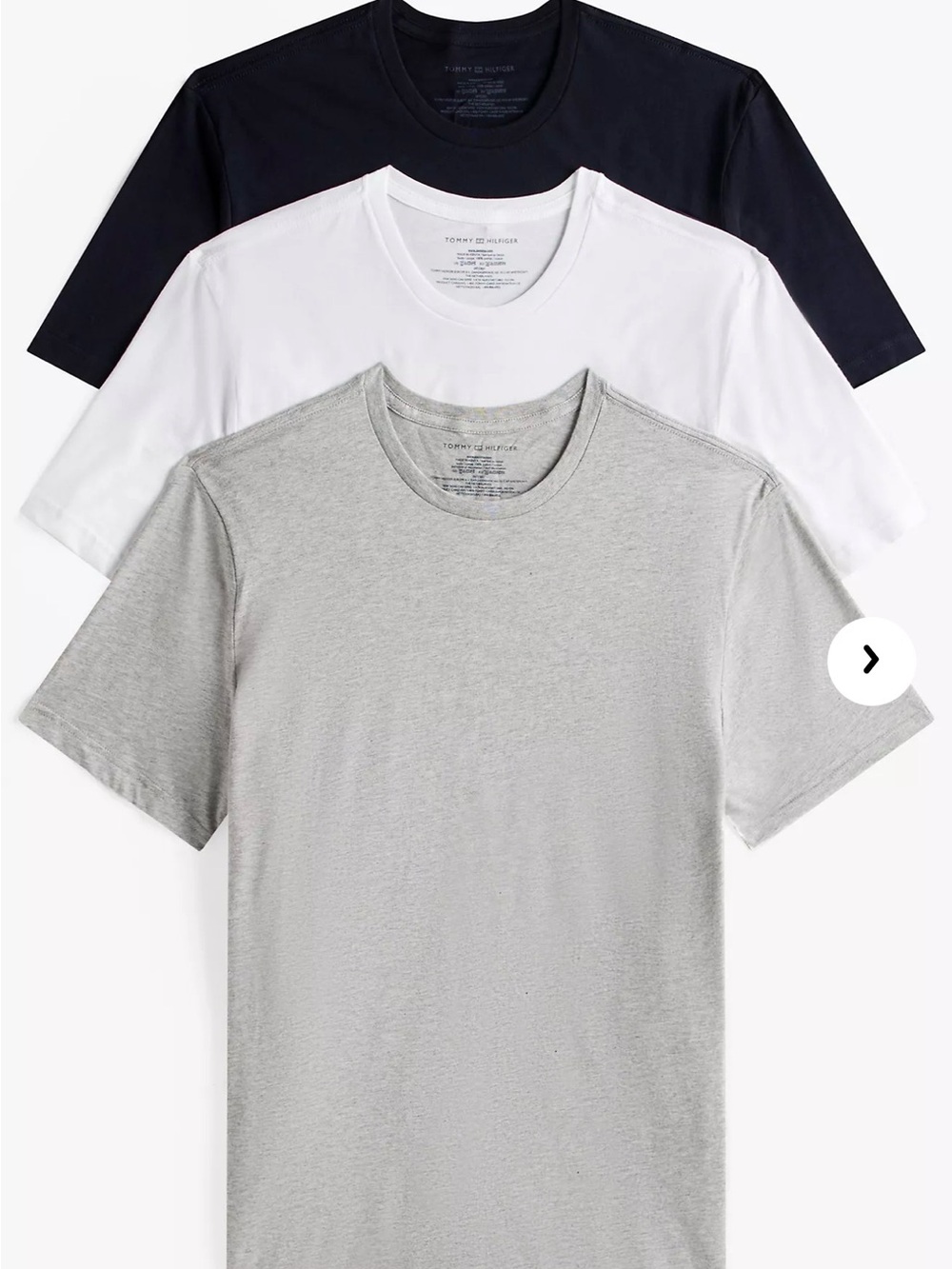 *(Ew)Tommy Hilfiger men's 100% cotton crewneck  t-shirt 3pack